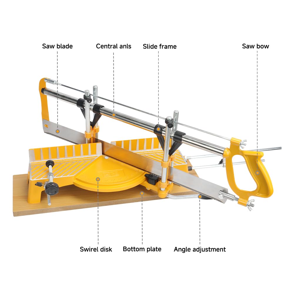 Hoteche Scie à onglet 550 mm - Support en alliage d'aluminium - Coupe 15-90 degrés - Hauteur de coupe maximale : 120 mm