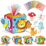 URMYWO Baby Spielzeug 6 12 Monate Tissue Box Toy- Montessori motorik Sensorik Spielzeug mit Spiegel, Bauchlage Kontrastreiche Spielzeug für Babys Geschenk
