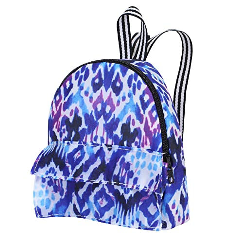 Sophia's 18' Doll Ikat Print with Zipper and Front Pocket Nylon Backpack, Blue