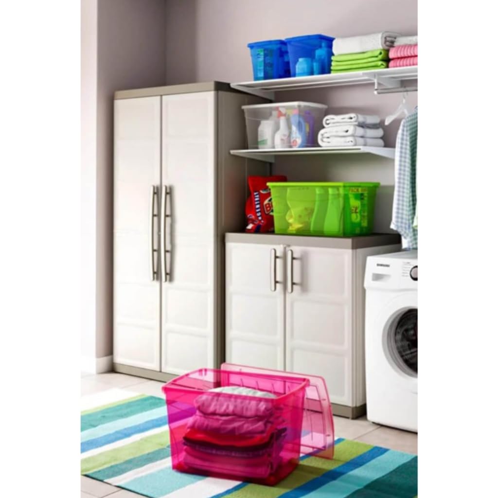 Keter Armadio Alto Excellence XL, 4 Ripiani Regolabili, Beige/Tortora, 89x54x182 H Cm