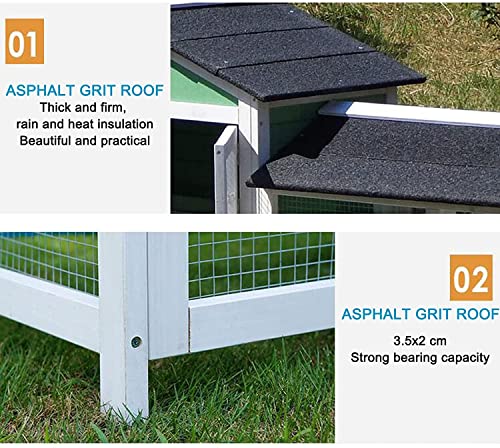 ACIYD Hühnerstall Villa Geflügelstall Kaninchenstall, Kaninchenhütte im Freien, hölzerne große Hasenkäfig, Hühnchen… – Bild 4