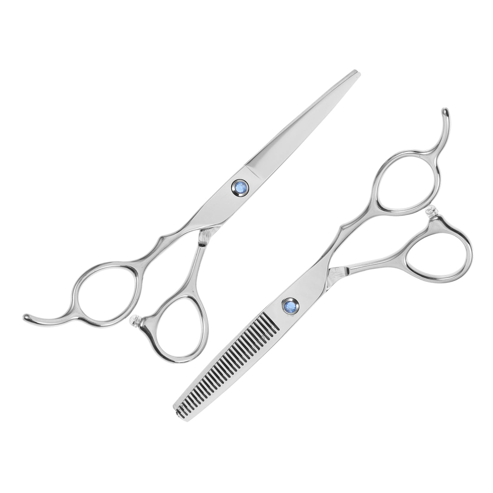 2pièces Ciseaux Pour Cheveux Gaucher Outils De Coupe Pour Salon De Ciseaux Plat Dents Acier Inoxydable
