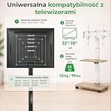 XTRARM Stojak na telewizor podłogowy z drewnianą podstawą, stojak na telewizor z kółkami, 32-70 / nośność 45 kg, meble do telewizora do salonu, stoisko telewizyjne wychylne ± 25/VESA 600 x 400