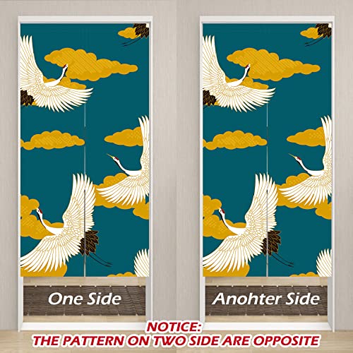 LIGICKY Noren Japanese Style Doorway Curtain Cranes Printed Window Treatment Door Tapestry for Home Sushi Kitchen Sushi Resturant Decoration 85 x 180 cm (Double Sided) - Image 3