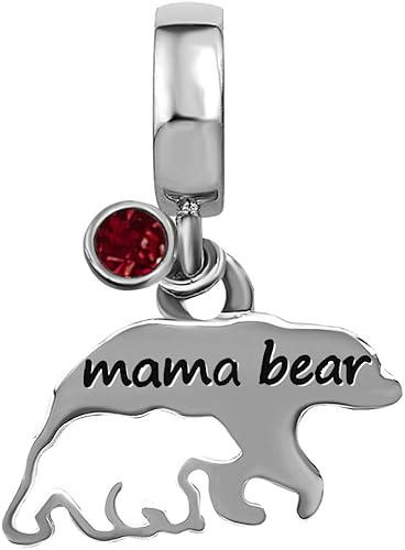 Miniatura 3 de Mama Bear - Dijes de cuentas para mujer, mamá, hijo, hija, amor, cumpleaños, de enero a diciembre, para pulseras, Cristal