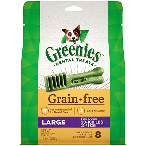 GREENIES Grain Free Large Natural Dental Care Dog Treats, 12 oz. Pack (8 Treats)