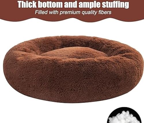 Image of ZEXSAZONE Summer Round Doughnut Comfortable Durable 2 in 1 and Washable Pet Bed | Cat Bed | Puppy Bed | Dog Bed | Medium Dog Bed for Cats Puppies Labrador German (Brown, XL)