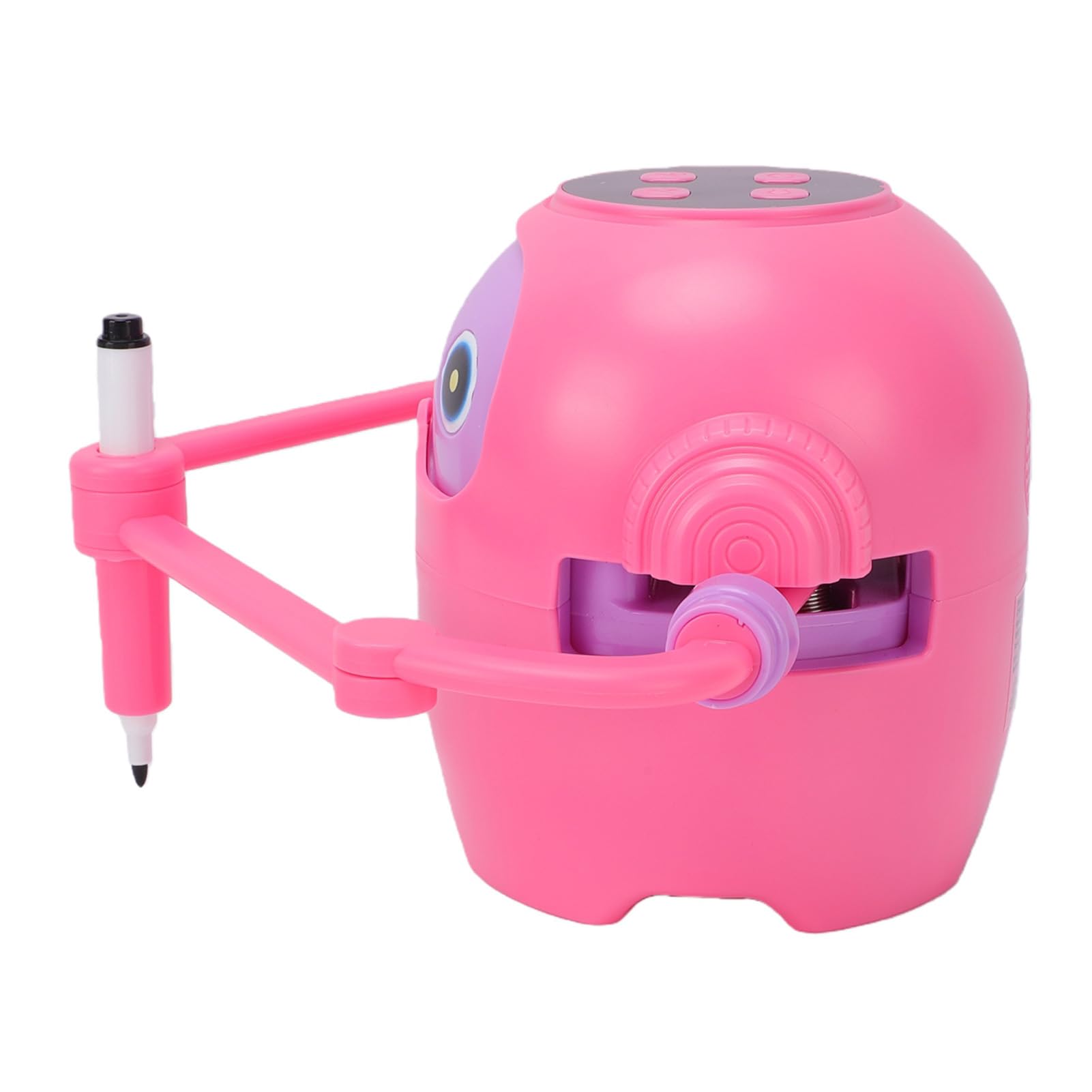 ASHATA Robot de Dibujo Interactivo Inteligente para Niños, para Aprender y Jugar, Plástico de 4,72x3,94x3,94 Pulgadas con 58 Tarjetas (Pink)