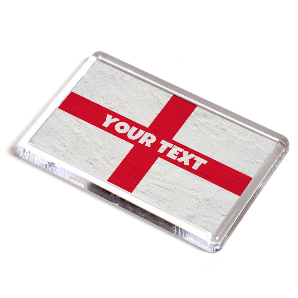 FRIDGE MAGNET - St George Cross Flag - Personalised Customised Custom Gift - Any Name/Any Text