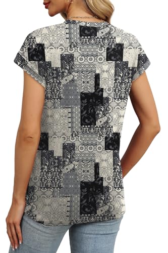 Image of Alaroo Womens Summer Tops Short Sleeve Shirts Crew Neck Cute Trendy Tunic Blouses (S-3XL)
