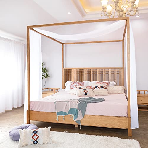Linentalks White Canopy Bed Scarf for Queen & Full Bed, Luxury...