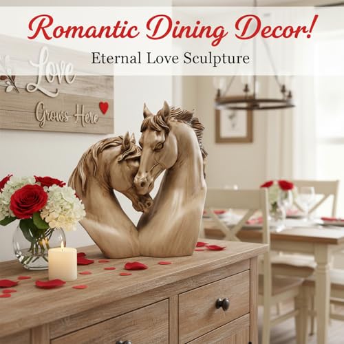 Estatua de Caballos en Forma de Corazón de Resina miniatura 2