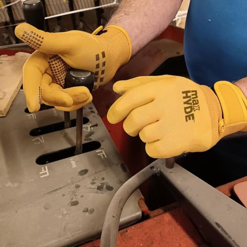Midwest Gloves Max Hyde Ladies' Gloves - 2 Pack, Small/Medium, Gold with Brown Dots