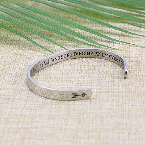 Joycuff Birthday Gifts For Women Funny Inspirational Bracelet Handmade Unique Cute Stackable Engraved Cuff Bangle Elegant Jewelry #TOP2