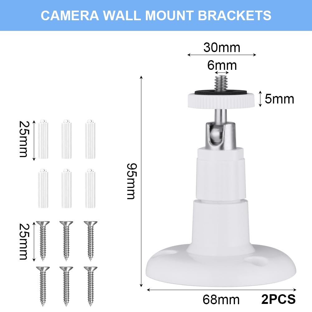 OFFCUP Carcasa para Cámara de Exterior, 2pcs Soporte de Pared para Cámara Al Aire Libre Ajustable, Blink Soporte de Pared, Compatible con el Blink Sync Module 2, para Interiores y Exteriores (Blanco)