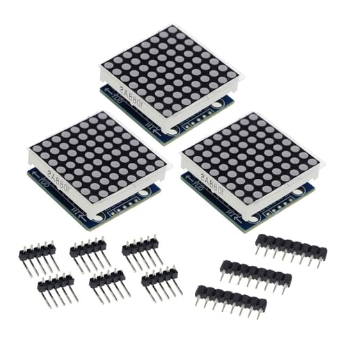 hiBCTR 3-Pack MAX7219 8x8 LED Dot Matrix Display Module, 5V