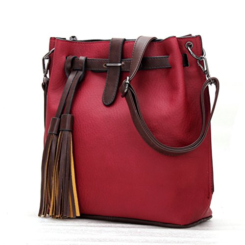 Sac à main des femmes tendance été avec bandoulière pratique rouge