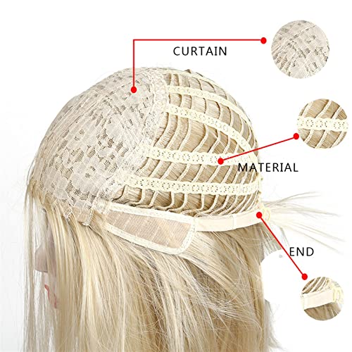 Perruque de cheveux résistante à la chaleur frange longue et lisse