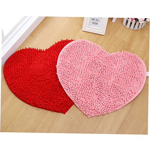 Felpudo de corazón rojo TOPPERFUN tapete de entrada absorbente y lavable para boda 3