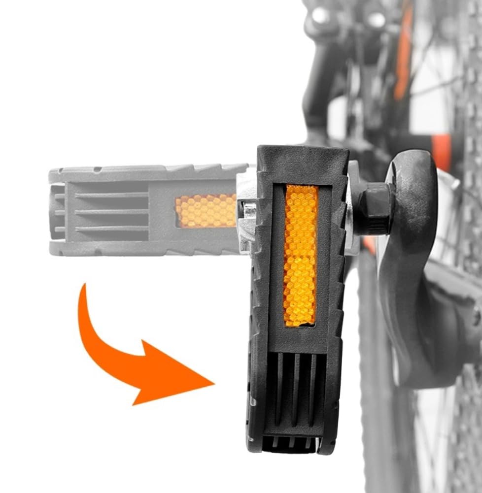 Alupre Pédales De Vélo Pliables, Paire De Pédales Pliables Double Face En Alliage D'aluminium Avec Surface Antidérapante Et Réflecteurs Pour Vélos Électriques, VTT Et Vélos Pliables