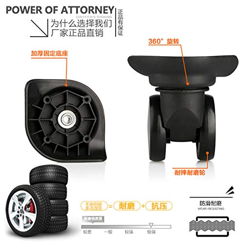 Trunk Wheels, 360 Degree Swivel Luggage Mute Wheel Suitcase Replacement Repair Wheels Parts Spinner3
