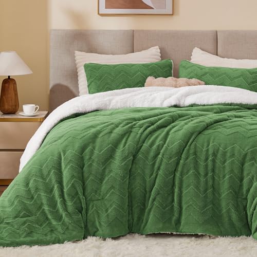 Image of BEDELITE Fluffy Sherpa Twin Comforter Set,Sage Green