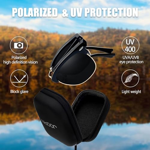 Joopin Vintage Sunglasses Half Frame Sun Glasses Polarized UV Protection Browline Shades for Women Men3