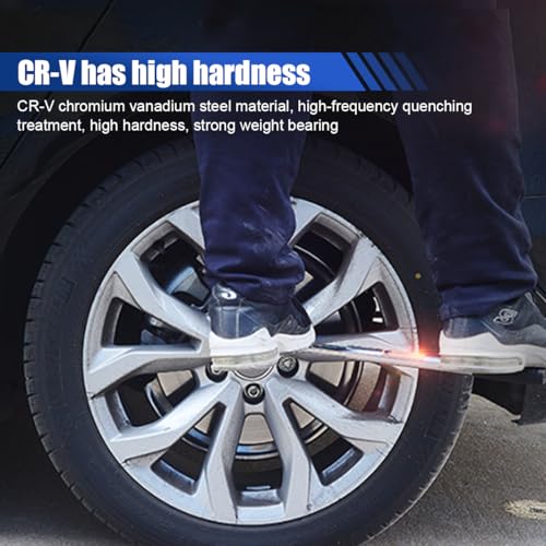Image of Universal Telescoping Wheel Lug Wrench, Extendable Car Wheel Nut Remover with Standard CR-V Sockets (17mm 19mm 21mm 23mm), Labor Saving Wheel Wrench, Tire Repair Tool Set for Car Truck Van Caravan