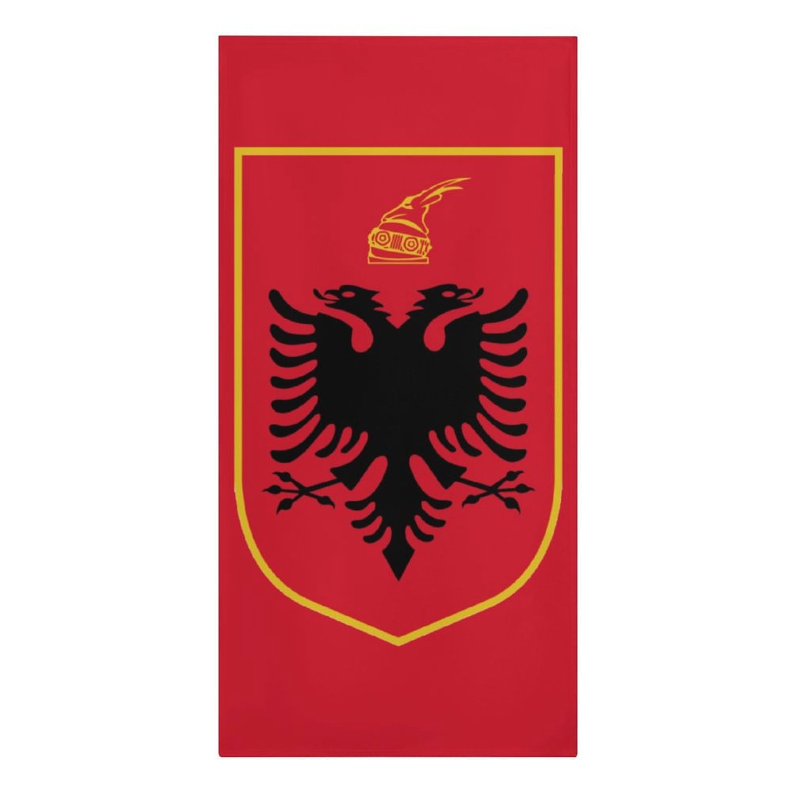 Asciugamano Da Spiaggia In Microfibra Morbido Ad Asciugatura Rapida Per Piscina Bagno Leggero Da Viaggio Con Bandiera E Stemma Della Repubblica D'Albania Per Donne E Uomini 90×180Cm