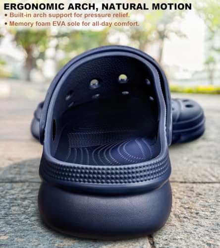 Image of KEMISANT Cushioned Clogs Mules for Men Garden Beach Water Fun-Lightweight | EVA Cushioned Footbed| Arch Support | Slip-resistant | Unisex