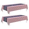 Childom 2 Pack Patriotic TableclothDisposable Plastic Tablecloth 54 x 108 Patriotic Decorations Birthday Party Supplies for CampingMemorialVeterans