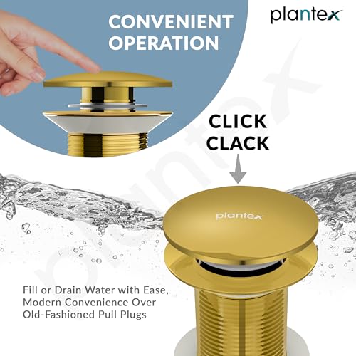 Image of Plantex Solid Brass 3 Inch Waste Coupling for Wash Basin /Full Thread Basin Waste Coupling Gold- Pack of 1 (PVD Gold)