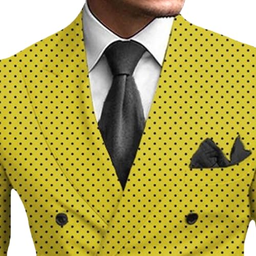 Stylish Solid Blazers for Men Business Casual Polka Dot Suit Jacket Banquet Versatile Slim Fit Sport Coat3