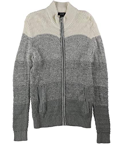 Alfani Mens Textured Ombre Cardigan Sweater, Grey, X-Large