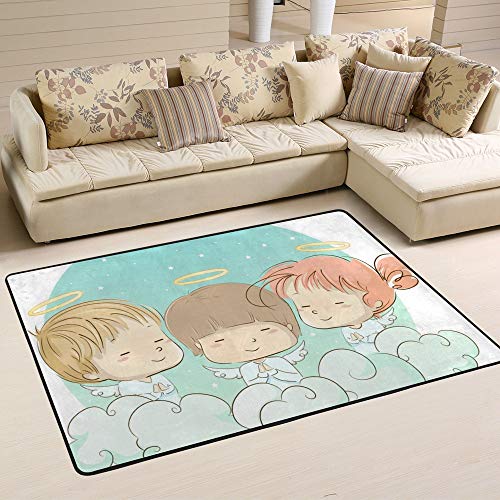 Tapis Young Angels blanc Ruchen en velours corail de 152x99 cm - 6