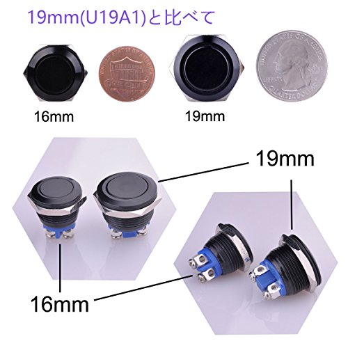 Ulincos® Momentary Push Button Switch U16A1 1No Spst Black Metal Shell Suitable For 16Mm Mounting Hole #TOP3