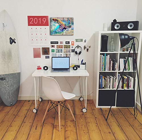 Sea Turtle Bathroom Wall Decor Canvas Prints Life Teal Watercolor Painting Beach Theme Artwork 1 Panels Framed For Bedroom Living Room Bedroom Home Office Decorations 12X16X1 Turtle Wall Art Baby Ro #TOP7