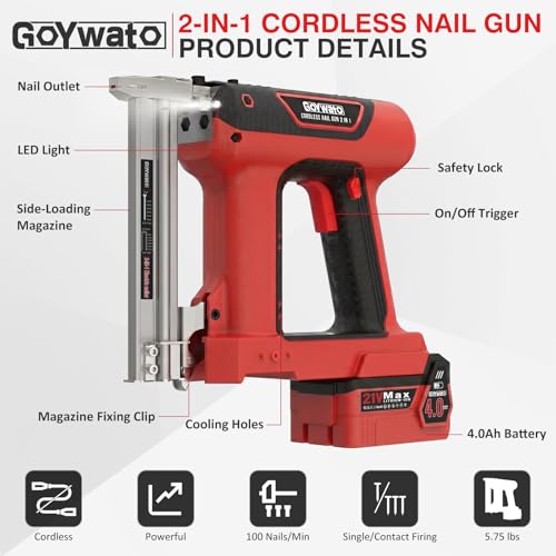 GoYwato 21V 2-in-1 Nail Gun