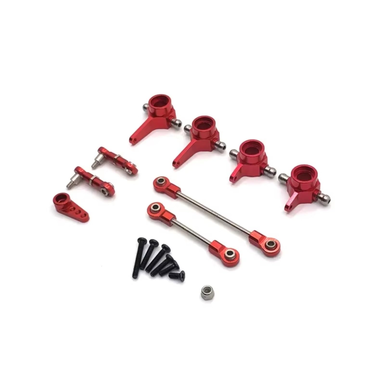 Rc Special Connecting Rod for WLtoys 284131 K969 K979 K989 K999 P929 P939 1/28 Metal Steering Cup Steering Link 28T Servo Arm RC Car Tracked Vehicles Parts Replacement Use(Red)