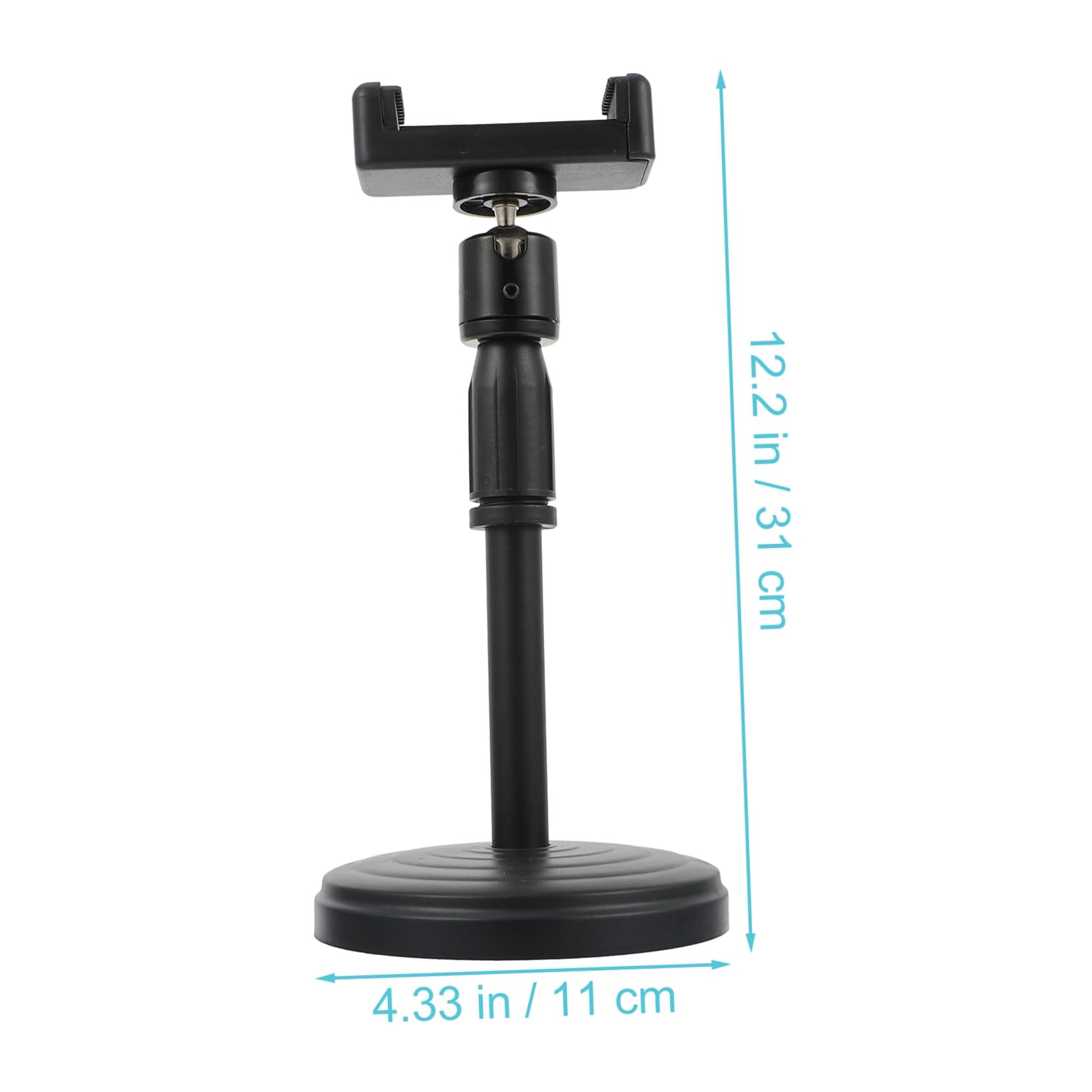 Mikikit Soporte Ajustable para Teléfono Celular Negro de Hierro y Plástico
