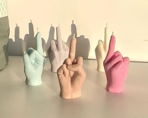 Miniatura 8 de Middle Finger Candle, Homemade soy candle, Hand Fuck Candle, Teen Room Decor Candle, Funny Aeshetic Candle, Hippie Candle (Light Blue, GREEN TEA)