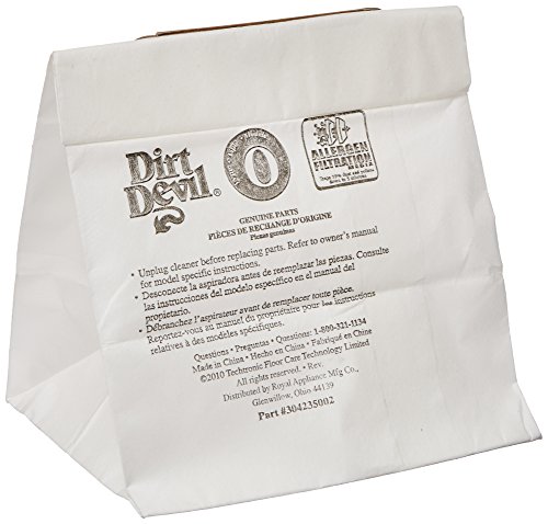 Sacs type O Sd30040 Royal Dirt Devil pour éliminer les allergènes de poussière