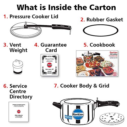 Hawkins B45 Pressure Cooker, 4 Litre, Silver #TOP4