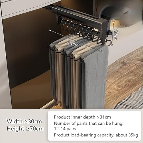 Extendable Trouser Rack Pull-Out Trousers Rack Aluminum Alloy Pull Out（31cmx12cm） image 4