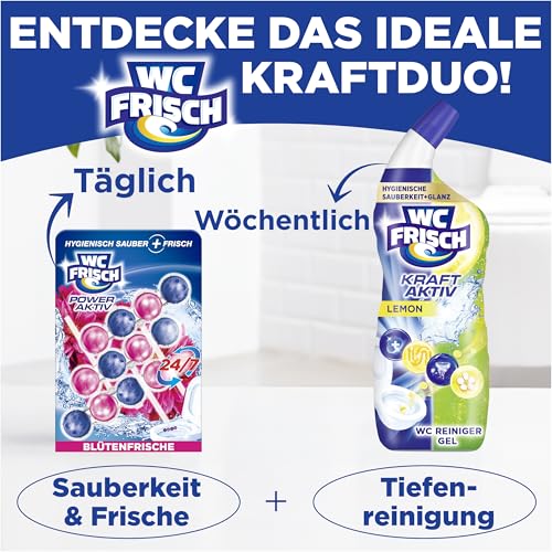 WC-Frisch WC FRISCH Kraft Aktiv Duftspüler Blüten-Frische (150 g), WC Reiniger für Reinigung bei jeder Spülung, Duftsteine für langanhaltend frischen Duft, + 50 % Anti-Kalk Effekt*