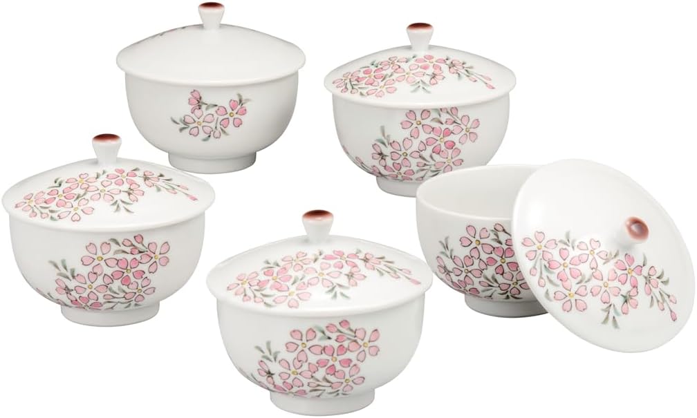九谷焼いわたや(Kutaniyakiiwataya) Kutani Yakiwataya K8-761 With Lid, Cherry Blossom Flower Fumi Tomoko Nitta