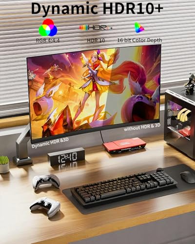 layajia Câble DisplayPort vers HDMI 4K 2M, Unidirectionnel DP vers HDMI Mâle UHD 4K@30Hz/2K@60Hz/1080P@120Hz, Cordon DP vers HDTV en Nylon pour Dell, Vidéoprojecteur, PC de Bureau, NVIDIA, Lenovo, HP – vue 7
