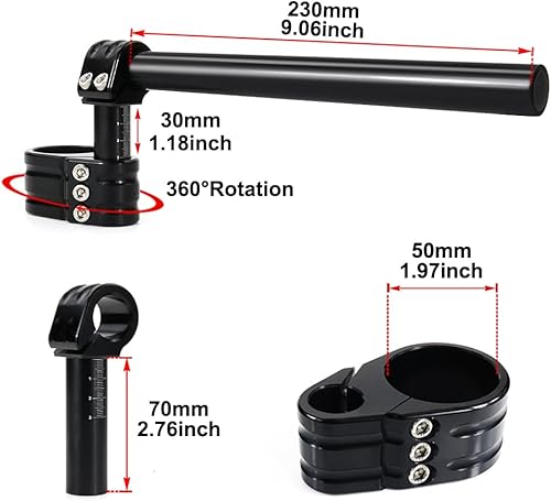 Miniatura 7 de Xitomer Manillar ajustable de 0.0-1.2 in (1.2") para HP2 Sport 2008-2010R 1200 S 06-08, CBR 600 F1  F2 F3 1991-1998  VFR 800 98-01, SV650 1 999-2
