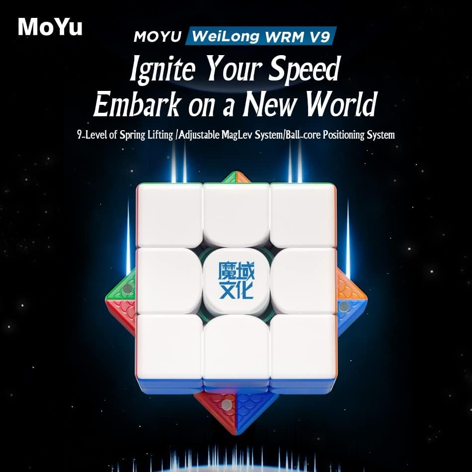 Miniatura 2 de Bukefuno MoYu WeiLong WRM V9 - Rompecabezas magnético de 1.97 pulgadas, 1 juego, cubo de competencia sin calcomanías de 3 x 3 x 3, elasticidad