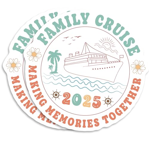 Family Cruise 2025 Magnet - Making Memories Together Ship Palm Tree Vacation Gift Lover Trip Travel Souvenir EPLM0093-5 Inches 2 Pack